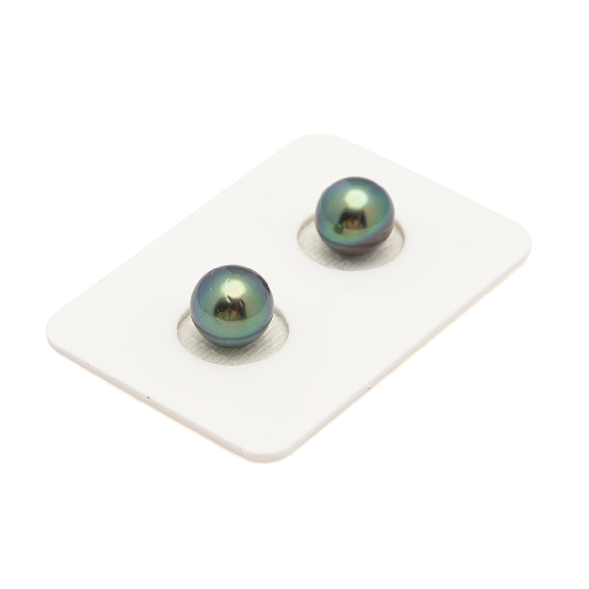 2pcs Blue Green 9.1mm - SR AA/AAA Quality Tahitian Pearl Pair ER1983 LP5