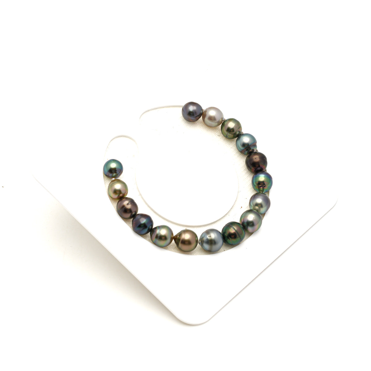 16pcs "High Luster" Multicolor 8-9mm - SB AAA/AA Quality Tahitian Pearl Bracelet BR2545 LP5