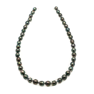 42pcs Peacock Green 8-10mm - CL AA/AAA Quality Tahitian Pearl Necklace NL1806 LP5