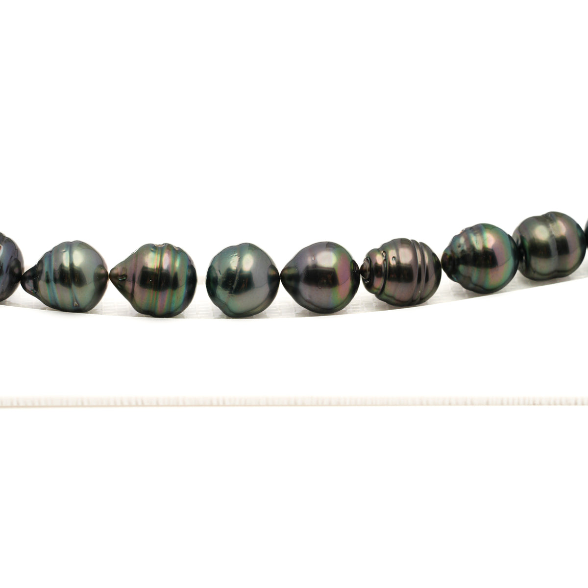42pcs Peacock Green 8-10mm - CL AA/AAA Quality Tahitian Pearl Necklace NL1806 LP5 LP5