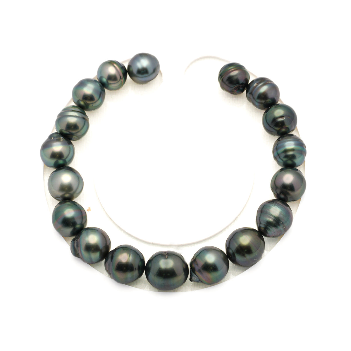 18pcs Blue Green 8-10mm - CL AA Quality Tahitian Pearl Bracelet BR2567 LP5