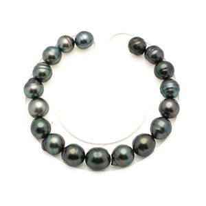 18pcs Blue Green 8-10mm - CL AA Quality Tahitian Pearl Bracelet BR2567 LP5