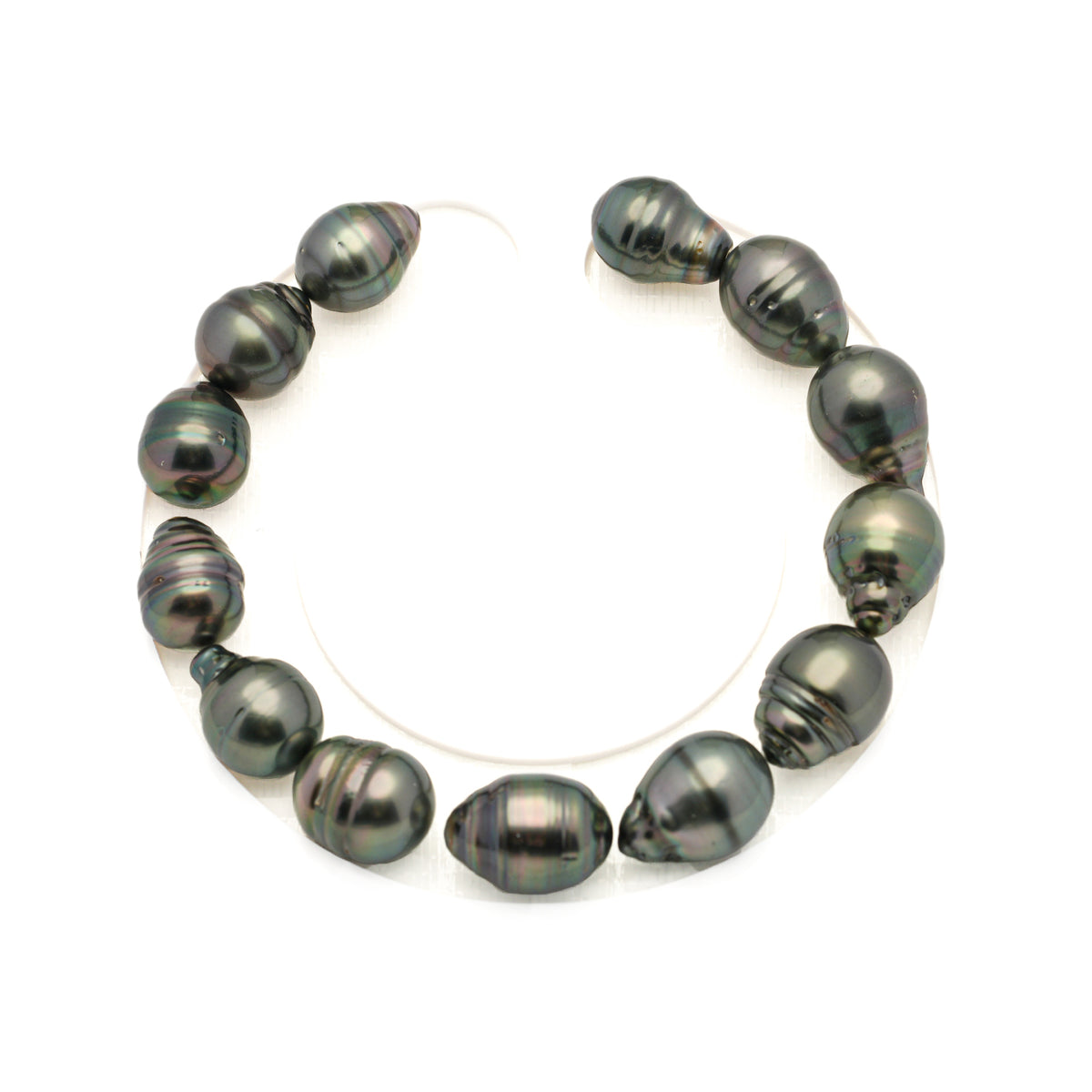 13pcs Green 9-11mm - CL AA/AAA Quality Tahitian Pearl Bracelet BR2569 LP5 LP5