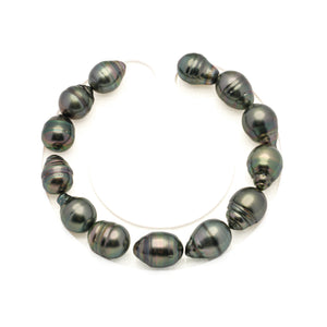 13pcs Green 9-11mm - CL AA/AAA Quality Tahitian Pearl Bracelet BR2569 LP5