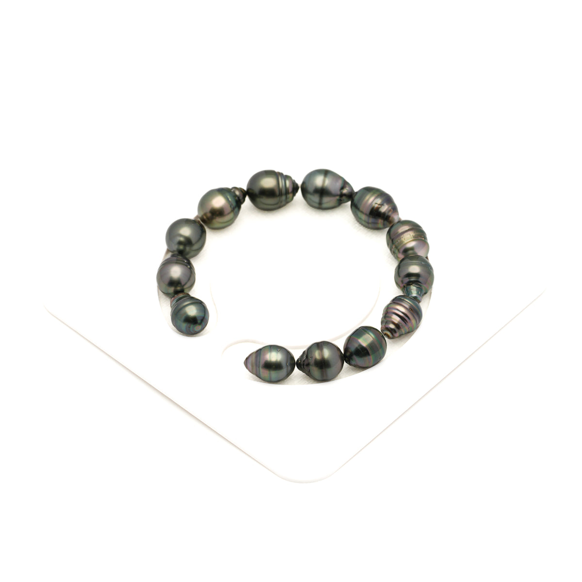 13pcs Green 9-11mm - CL AA/AAA Quality Tahitian Pearl Bracelet BR2569 LP5 LP5