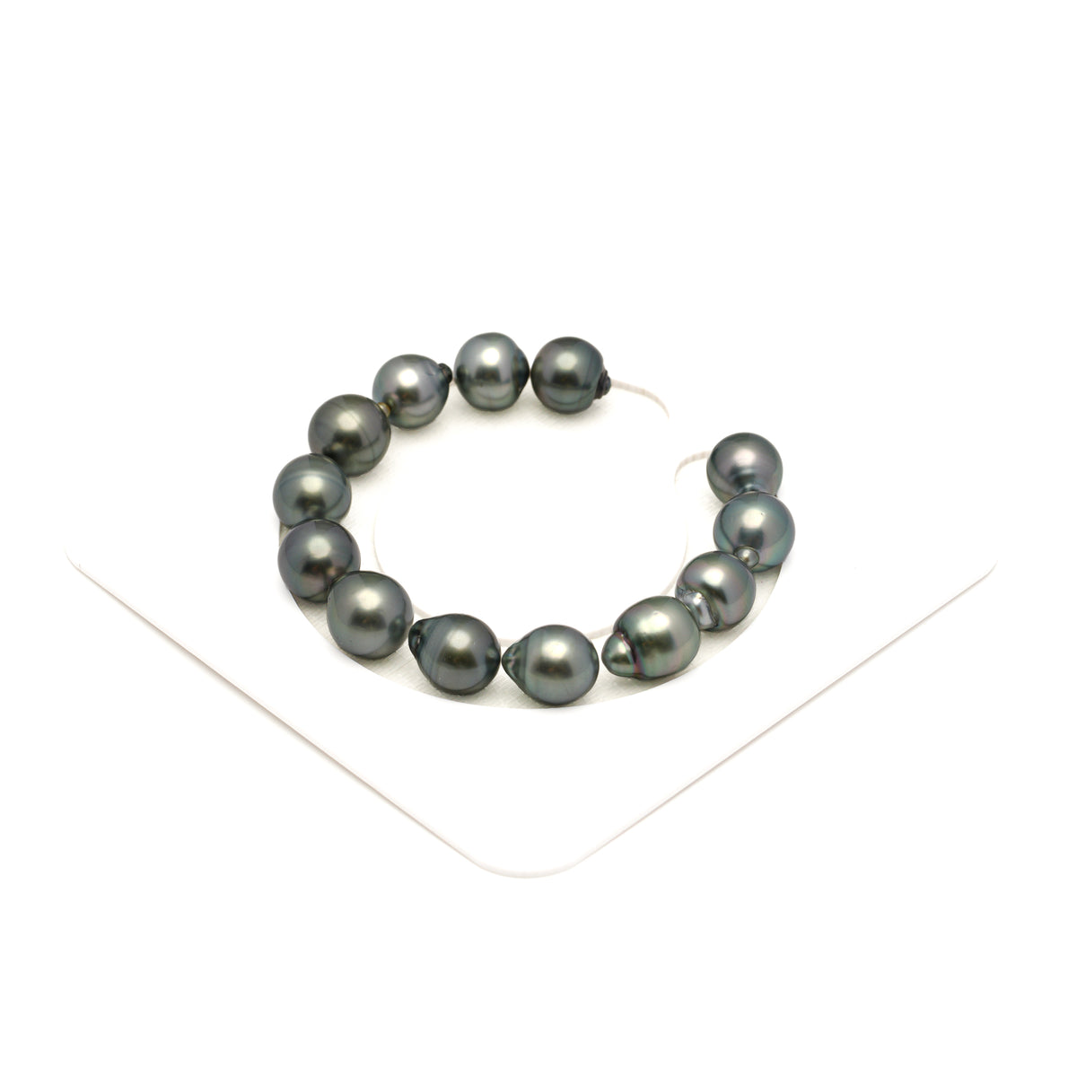 13pcs Blue Green 11-12mm - SB AAA Quality Tahitian Pearl Bracelet BR2566 LP5