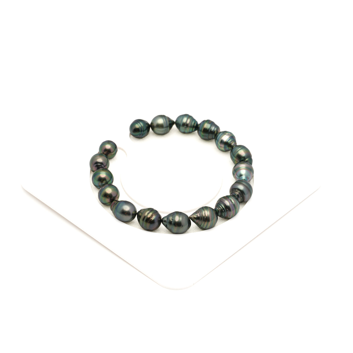 17pcs Green 8-9mm - CL AA/AAA Quality Tahitian Pearl Bracelet BR2571 LP5