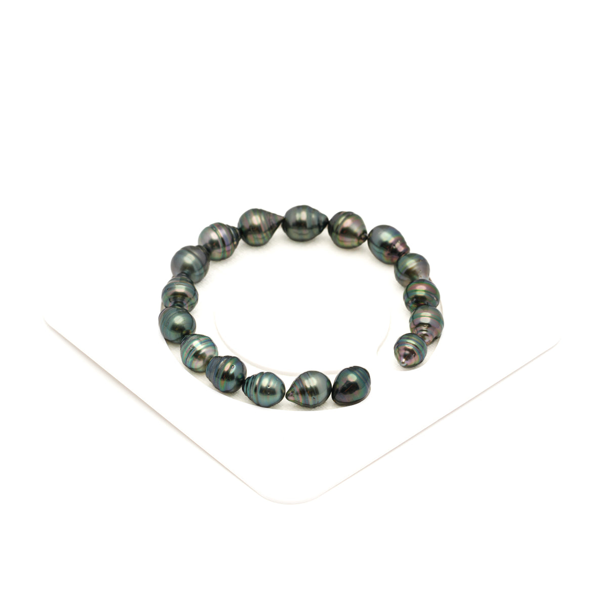 17pcs Green 8-9mm - CL AA/AAA Quality Tahitian Pearl Bracelet BR2571 LP5