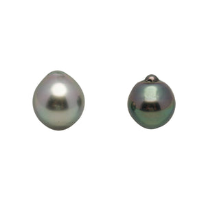 2pcs Green Cherry 9.7-10.5mm - SB AAA Quality Tahitian Pearl Pair ER1997 LP5
