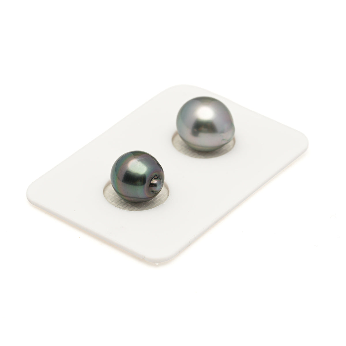 2pcs Green Cherry 9.7-10.5mm - SB AAA Quality Tahitian Pearl Pair ER1997 LP5