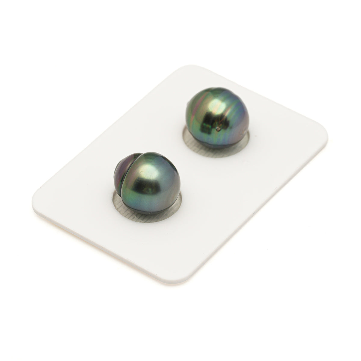 2pcs Peacock 11-11.1mm - SB/CL AAA Quality Tahitian Pearl Pair ER1996 LP5 LP5