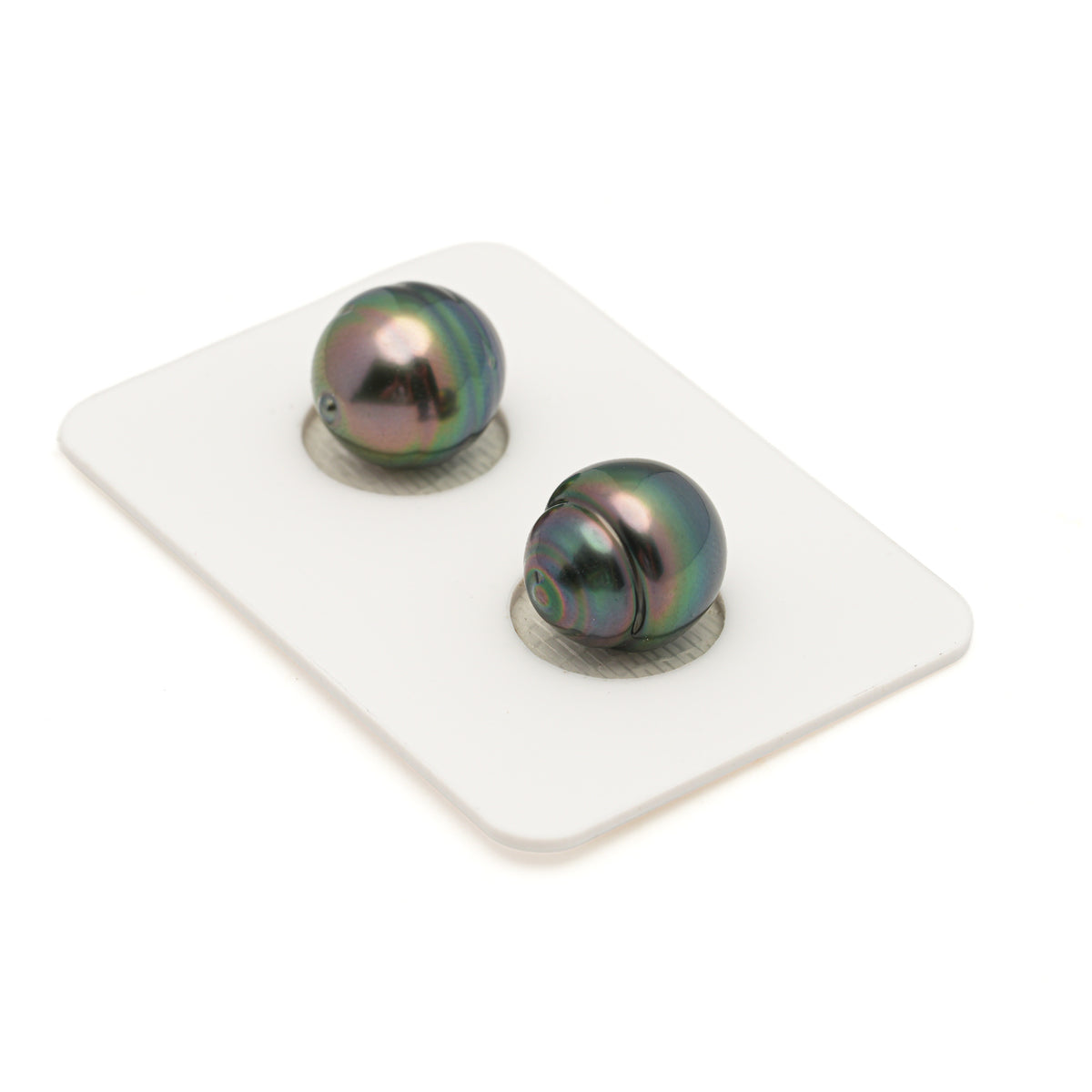 2pcs Peacock 11-11.1mm - SB/CL AAA Quality Tahitian Pearl Pair ER1996 LP5 LP5
