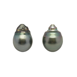 2pcs Green 13.5-13.9mm - SBQ AAA Quality Tahitian Pearl Pair ER1991 LP5