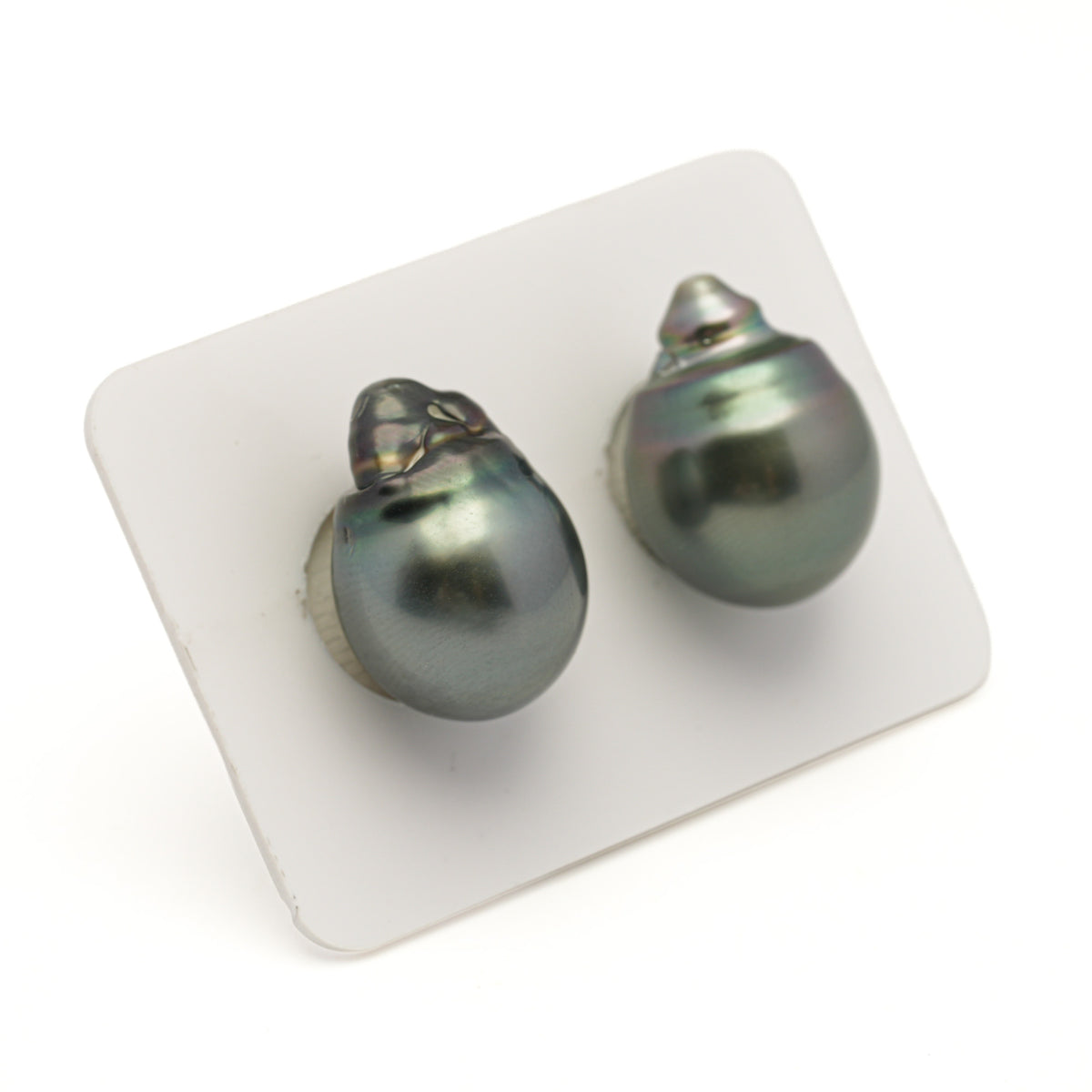 2pcs Green 13.5-13.9mm - SBQ AAA Quality Tahitian Pearl Pair ER1991 LP5