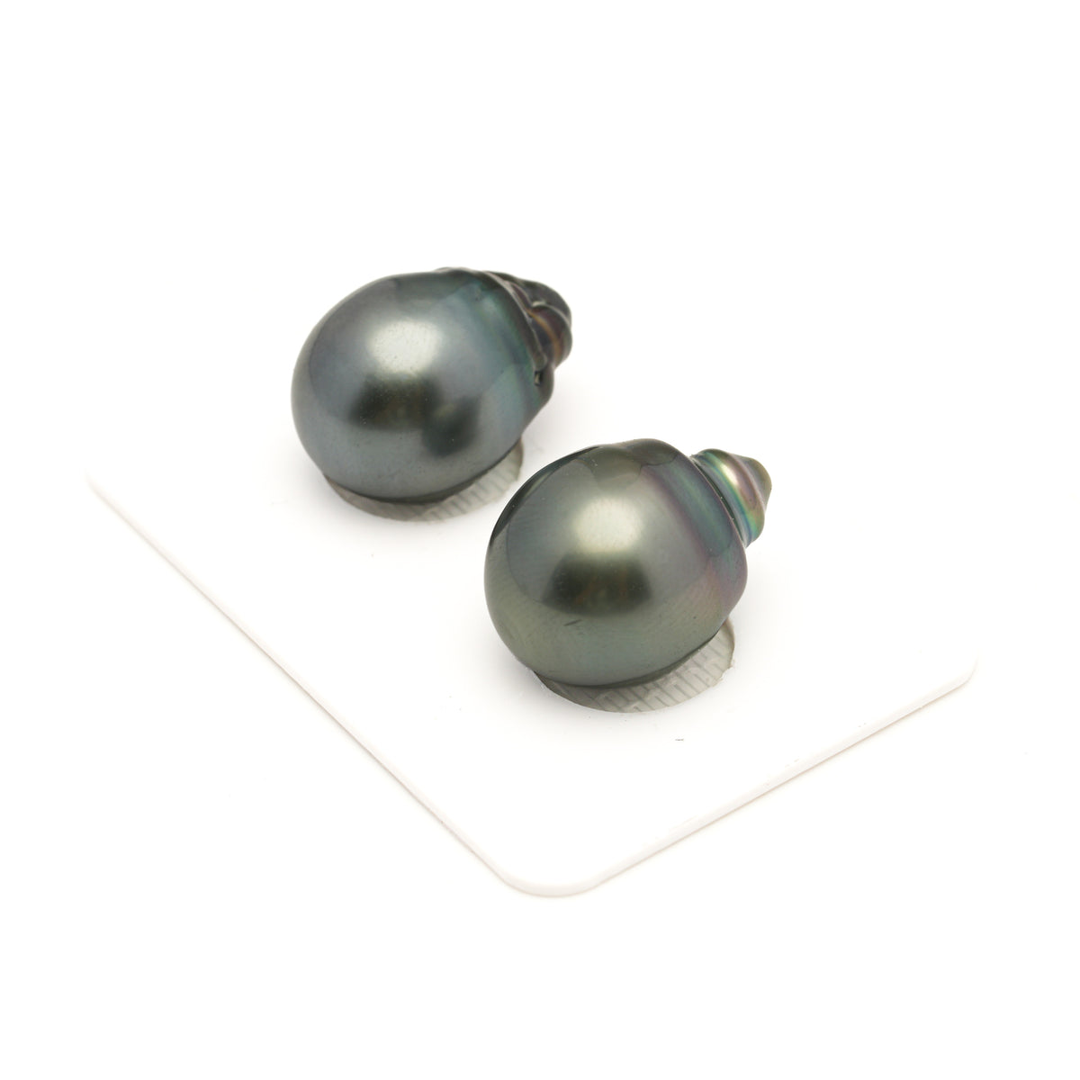 2pcs Green 13.5-13.9mm - SBQ AAA Quality Tahitian Pearl Pair ER1991 LP5