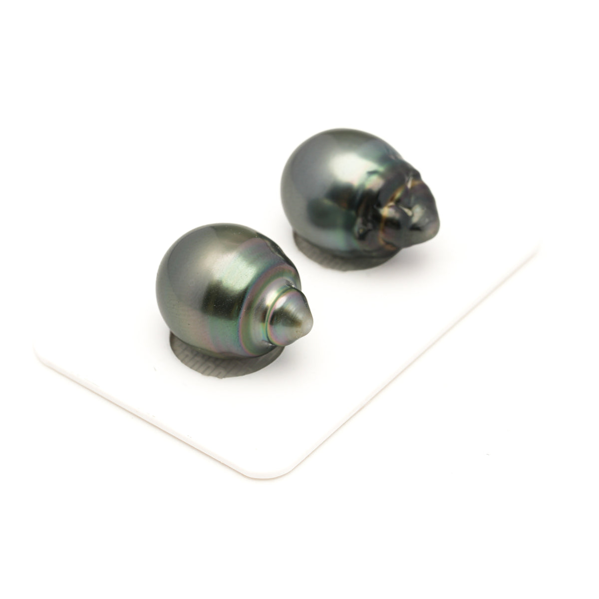 2pcs Green 13.5-13.9mm - SBQ AAA Quality Tahitian Pearl Pair ER1991 LP5