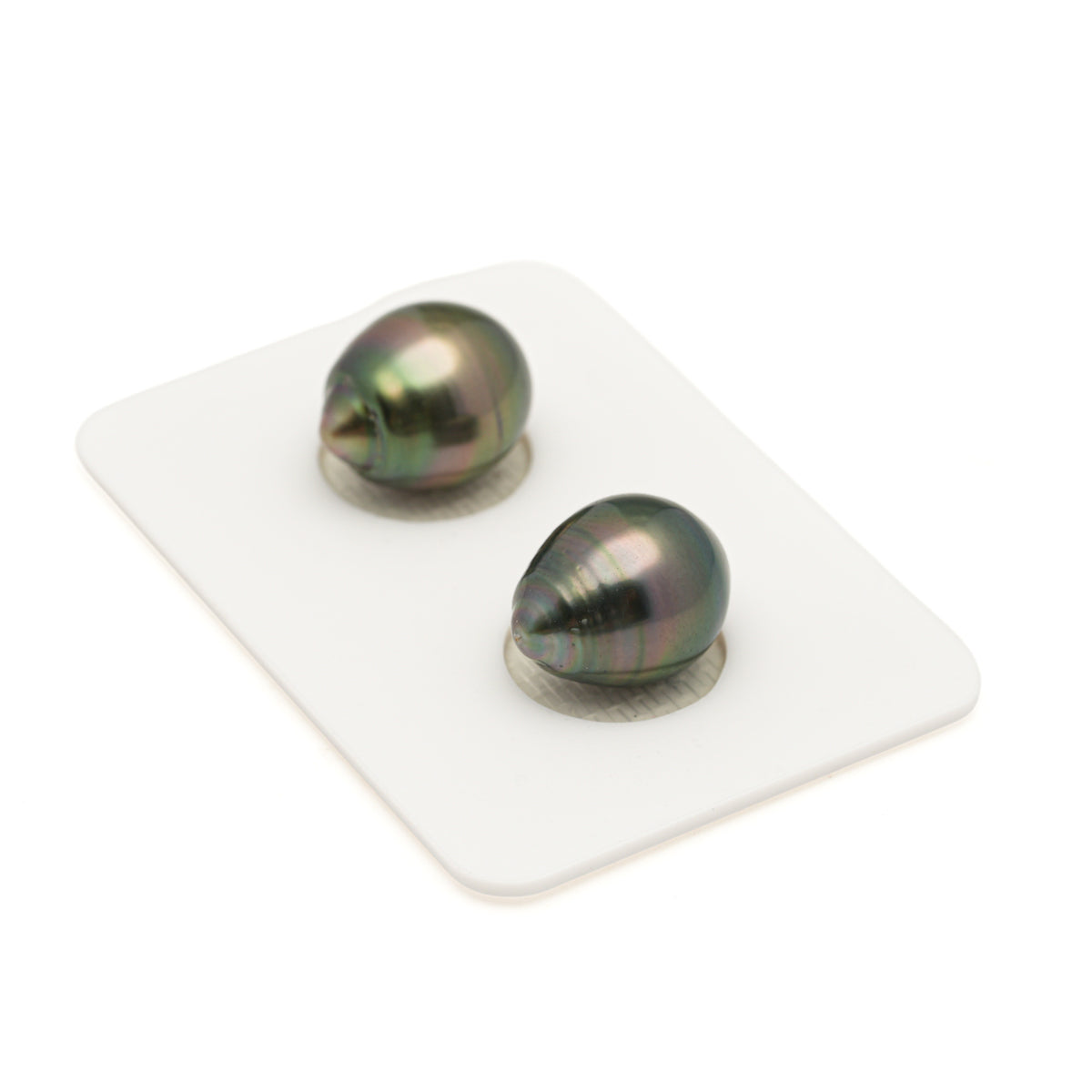 2pcs Green Cherry 10.6-10.9mm - SB AAA Quality Tahitian Pearl Pair ER1998 LP5