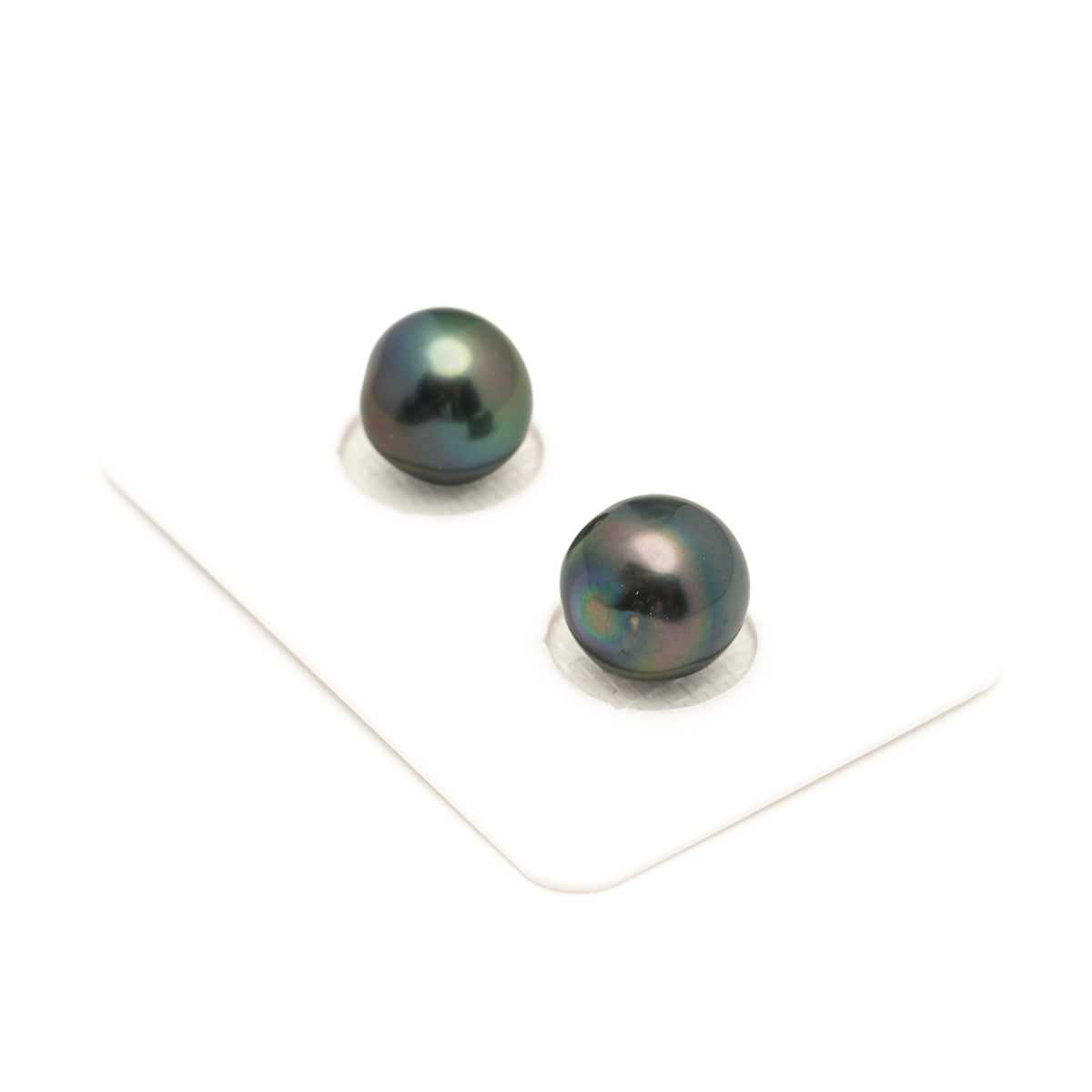 2pcs Green Cherry 10.7mm - SB AAA Quality Tahitian Pearl Pair ER2000 LP5