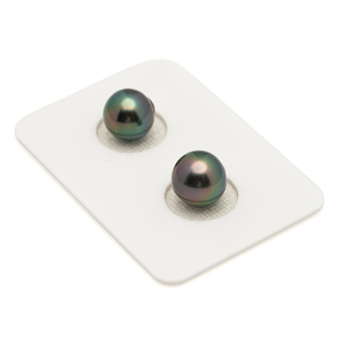 2pcs Green Cherry 9.2-9.5mm - SB AAA/AA Quality Tahitian Pearl Pair ER2001 LP5