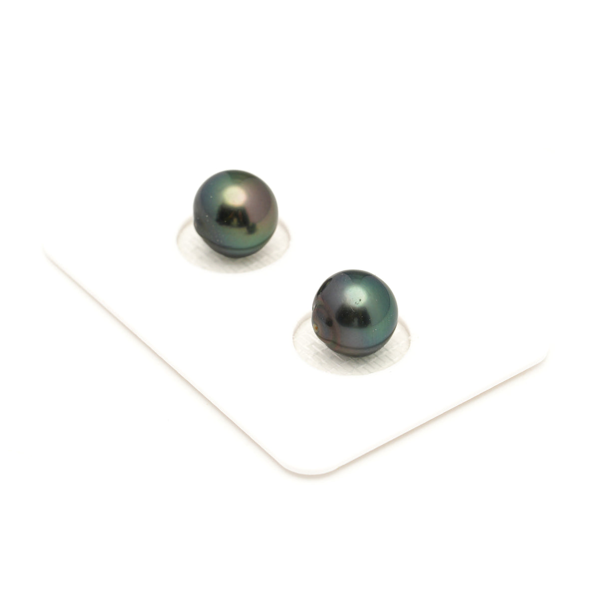 2pcs Green Cherry 9.2-9.5mm - SB AAA/AA Quality Tahitian Pearl Pair ER2001 LP5