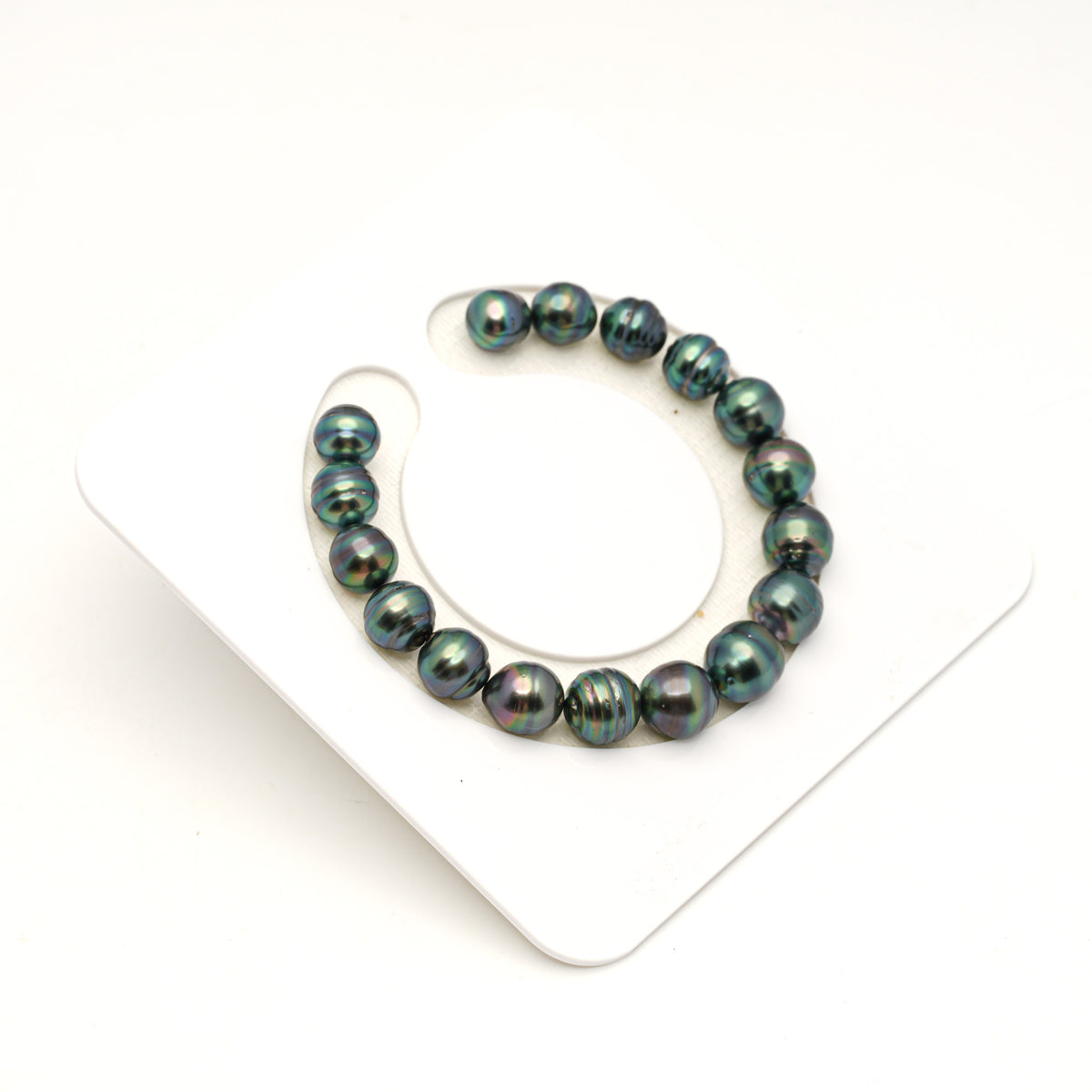 17pcs "High Luster" Blue Green 8-10mm - CL/SB AAA/AA Quality Tahitian Pearl Bracelet BR2546 LP5