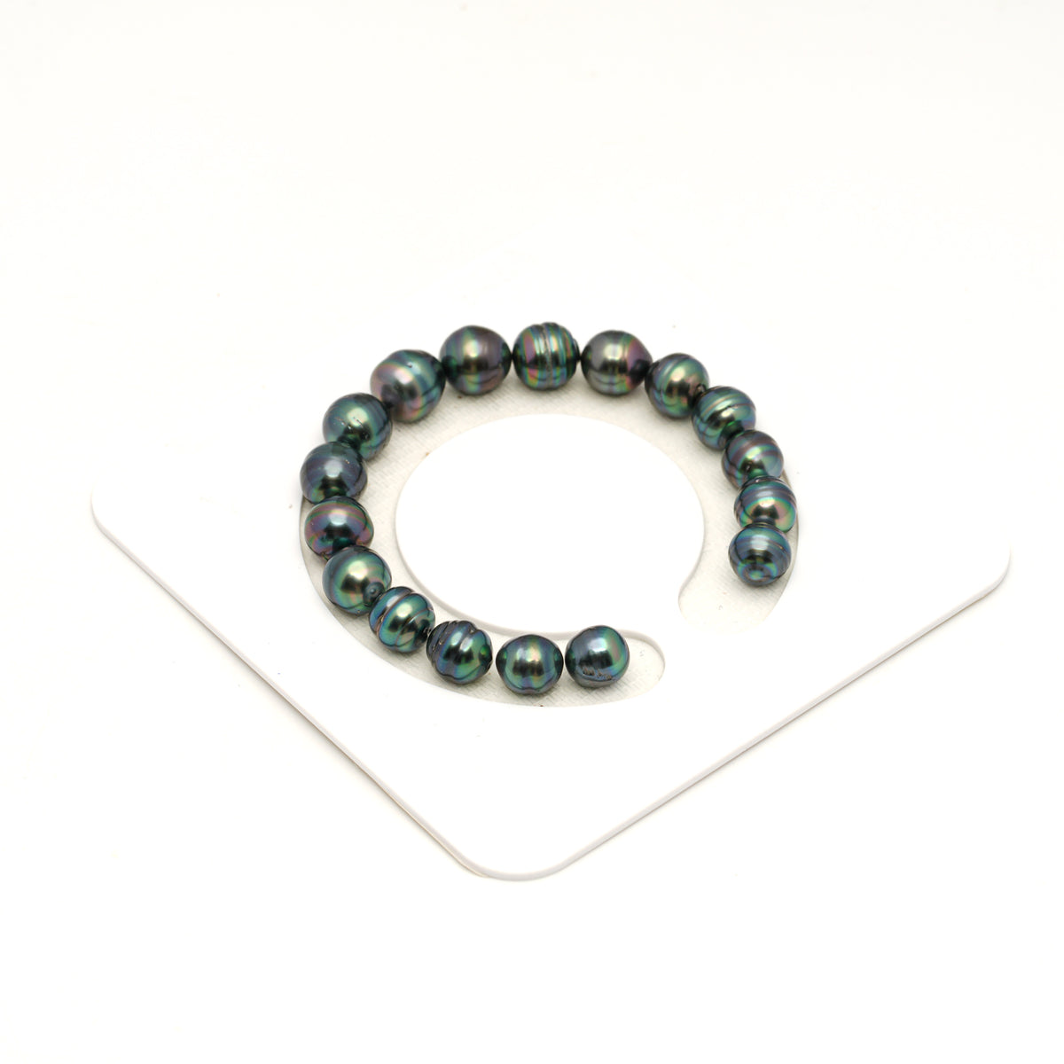 17pcs "High Luster" Blue Green 8-10mm - CL/SB AAA/AA Quality Tahitian Pearl Bracelet BR2546 LP5