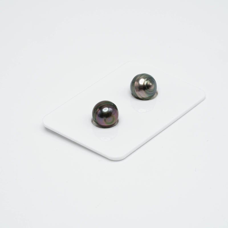 2pcs Peacock 8.6-8.9mm - CL AAA/AA Quality Tahitian Pearl Pair ER1156