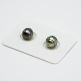 2pcs Peacock Mix 8.3-8.9mm - CL AAA/AA Quality Tahitian Pearl Pair ER1133