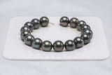 17pcs "Lup" Dark Bracelet - Round/Semi-Round 10mm AA/A quality Tahitian Pearl - Loose Pearl jewelry wholesale