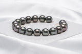 18pcs "Trop" Dark Bracelet - Round/Semi-Round 9-10mm AAA/AA Quality Tahitian Pearl - Loose Pearl jewelry wholesale