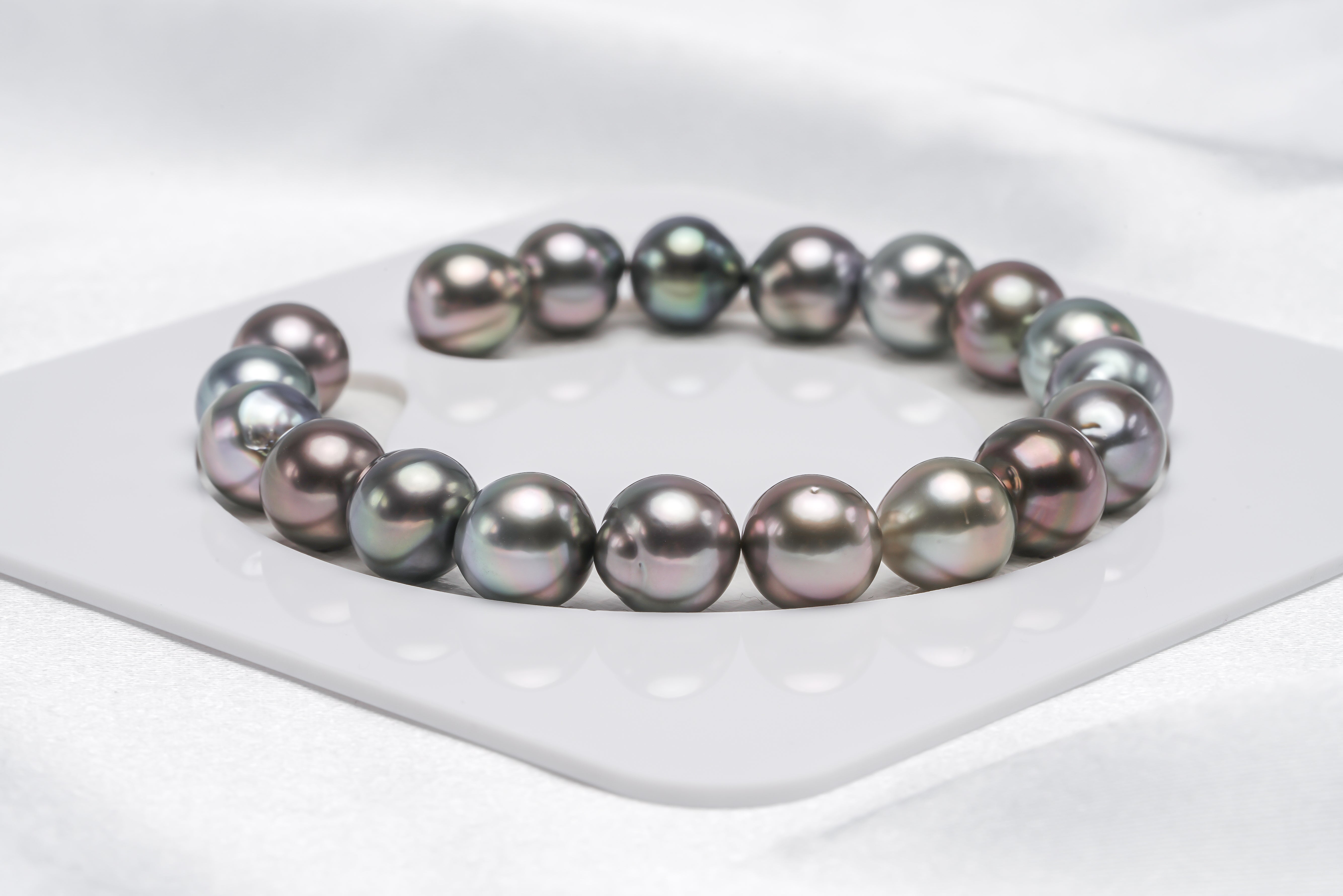 19pcs "Crackers" Pastel Bracelet - Semi-Baroque 9mm AAA quality Tahitian Pearl - Loose Pearl jewelry wholesale