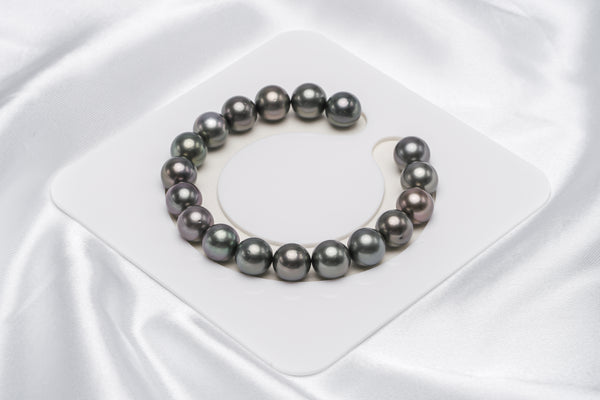 18pcs "Trop" Dark Bracelet - Round/Semi-Round 9-10mm AAA/AA Quality Tahitian Pearl - Loose Pearl jewelry wholesale