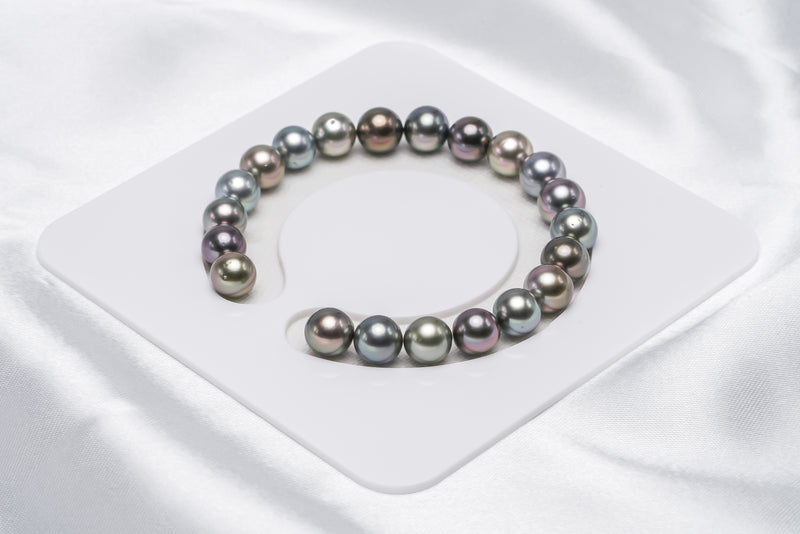 21pcs "Farm II" Multi Bracelet - Round/Semi-Round 8mm AAA/AA Quality Tahitian Pearl - Loose Pearl jewelry wholesale