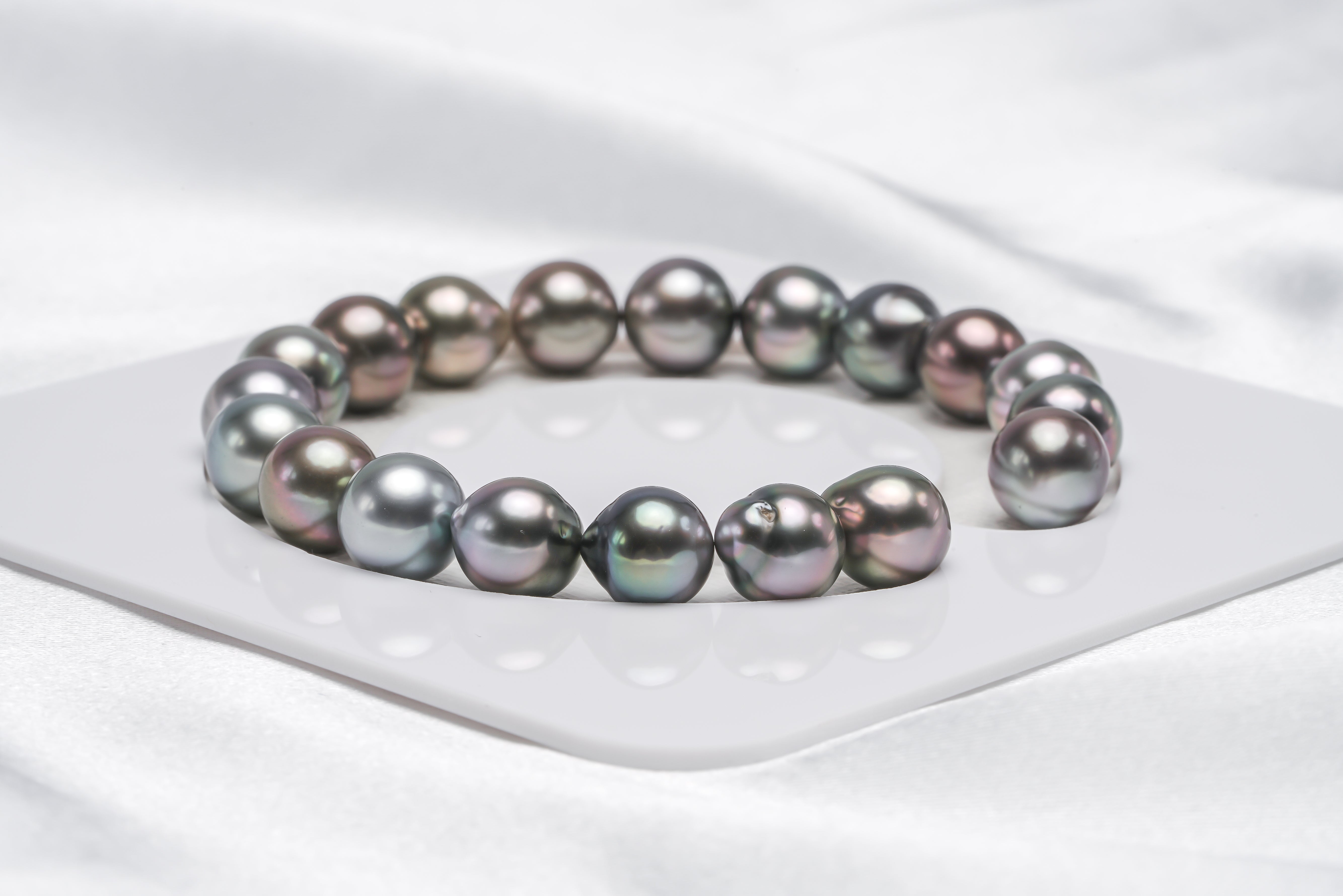 19pcs "Crackers" Pastel Bracelet - Semi-Baroque 9mm AAA quality Tahitian Pearl - Loose Pearl jewelry wholesale