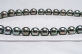 38pcs "Rise Up" Green Mix Necklace - Round/Semi-Round 11-12mm AA/A quality Tahitian Pearl - Loose Pearl jewelry wholesale