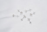 3pairs Silver ear post with clutch 5mm cup - Loose Pearl jewelry wholesale