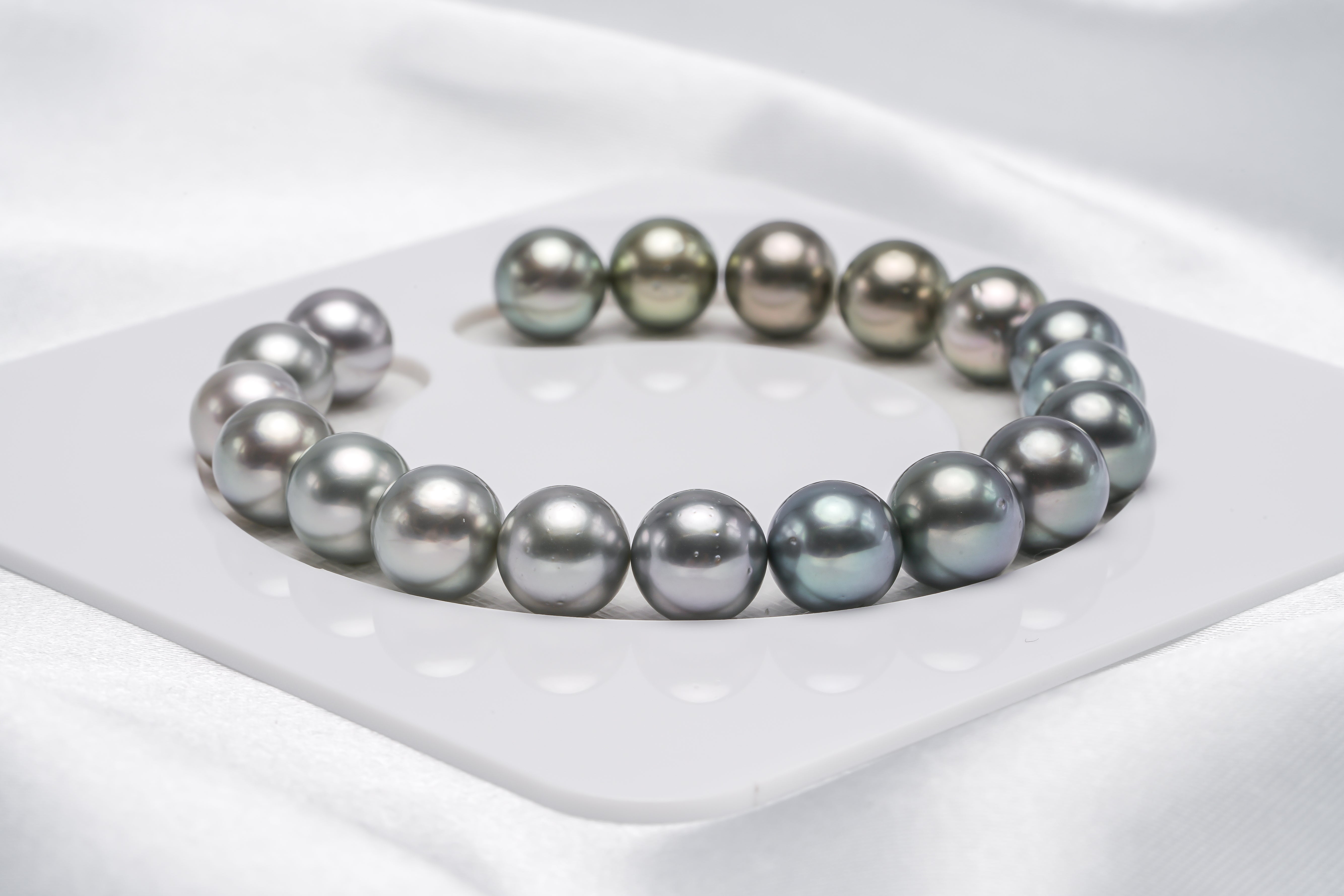 19pcs "Come Back" Shinny Mix Bracelet - Round/Semi-Round 9mm AA/A/AAA Quality Tahitian Pearl - Loose Pearl jewelry wholesale