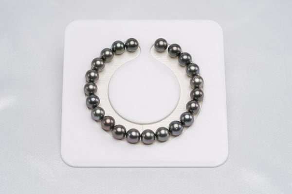 22pcs "Flag" Dark Bracelet - Round/Semi-Round 8mm  AAA/AA quality Tahitian Pearl - Loose Pearl jewelry wholesale