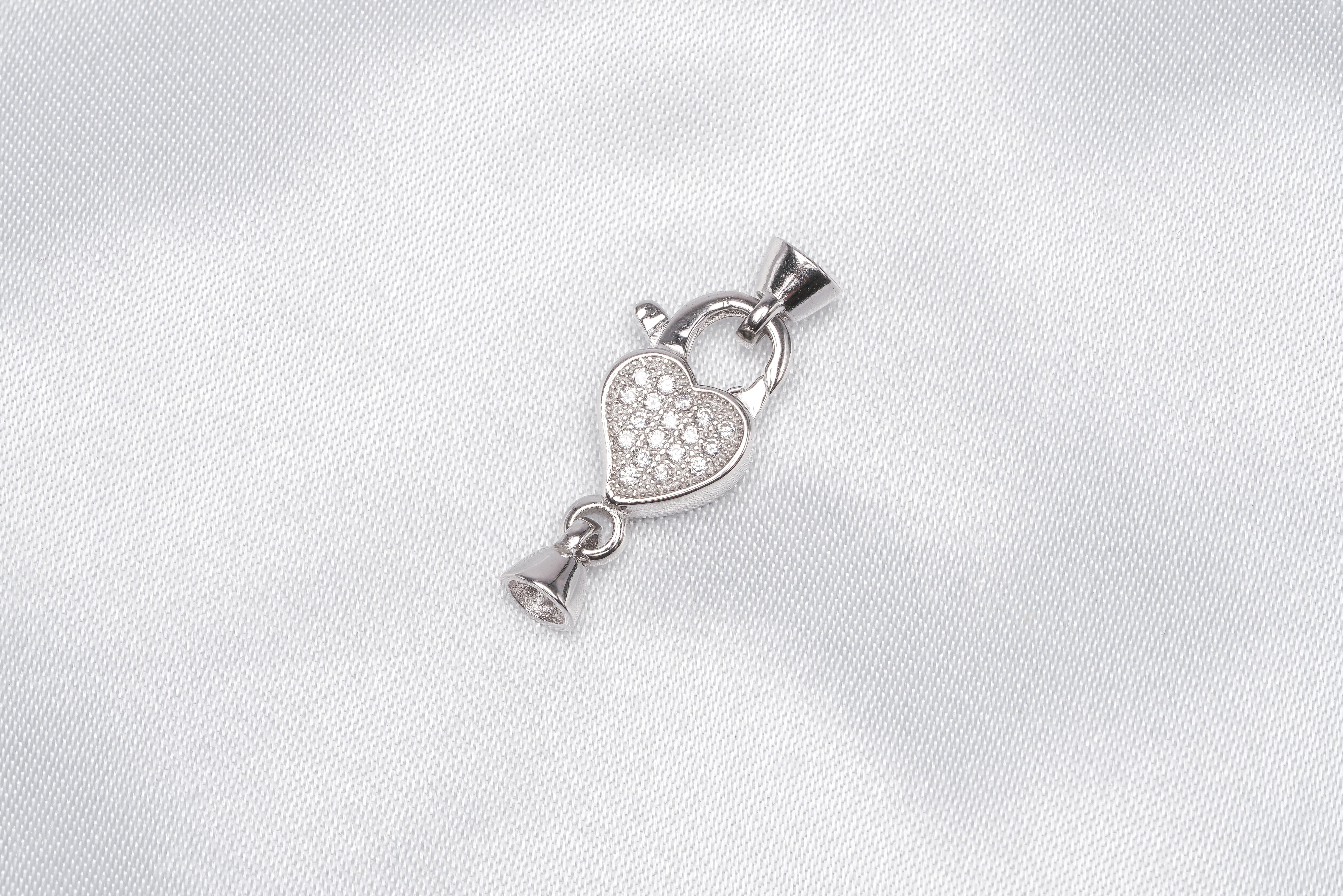 Heart Silver Claps for Bracelet/Necklace Limited - Loose Pearl jewelry wholesale