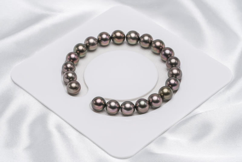 21pcs "Board" Brown Bracelet - Semi-Round 8mm AAA quality Tahitian Pearl - Loose Pearl jewelry wholesale