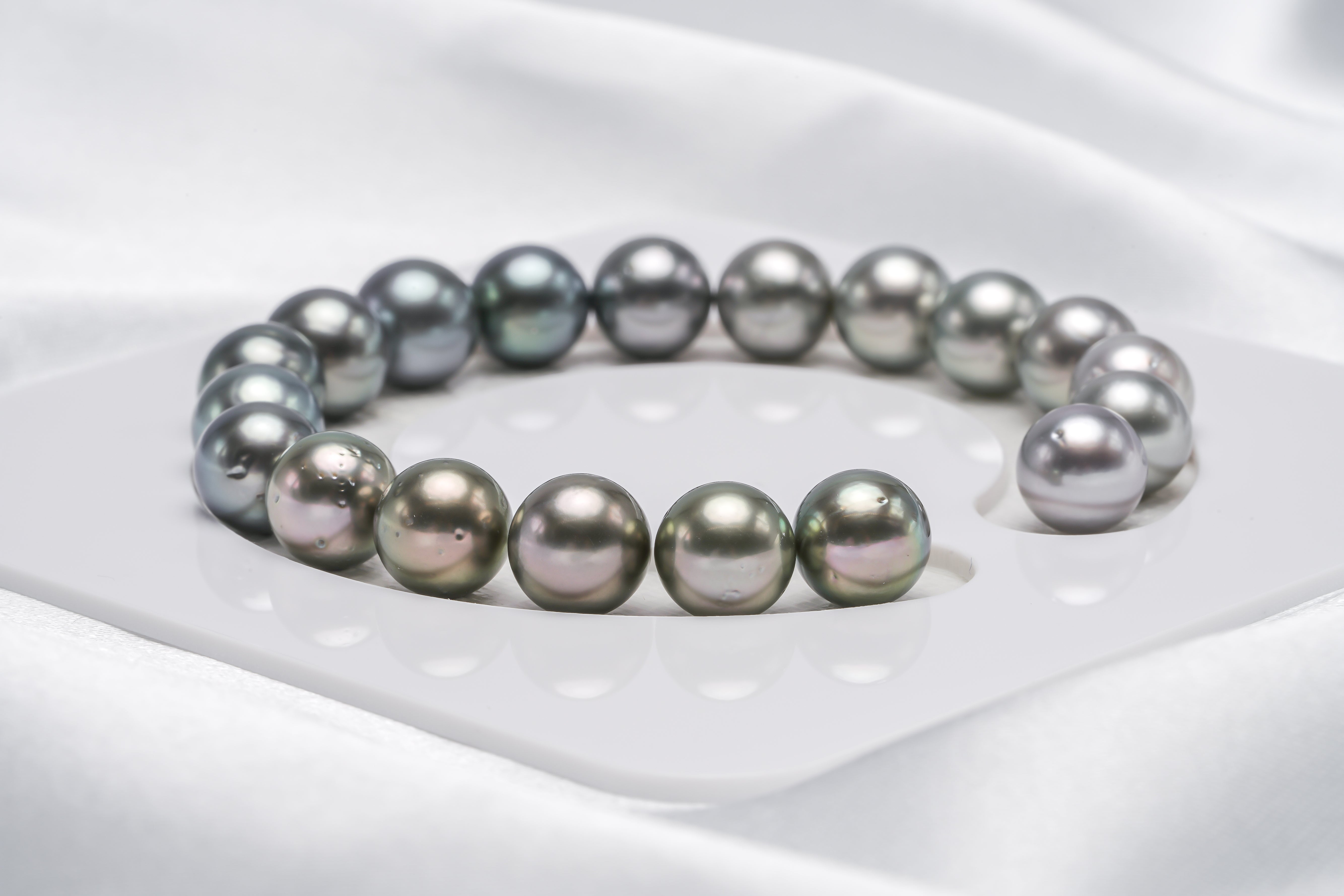 19pcs "Come Back" Shinny Mix Bracelet - Round/Semi-Round 9mm AA/A/AAA Quality Tahitian Pearl - Loose Pearl jewelry wholesale