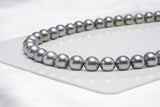 42pcs "Mousy" Grey Mix Necklace - Round/Semi-Round 10mm AAA/AA quality Tahitian Pearl - Loose Pearl jewelry wholesale
