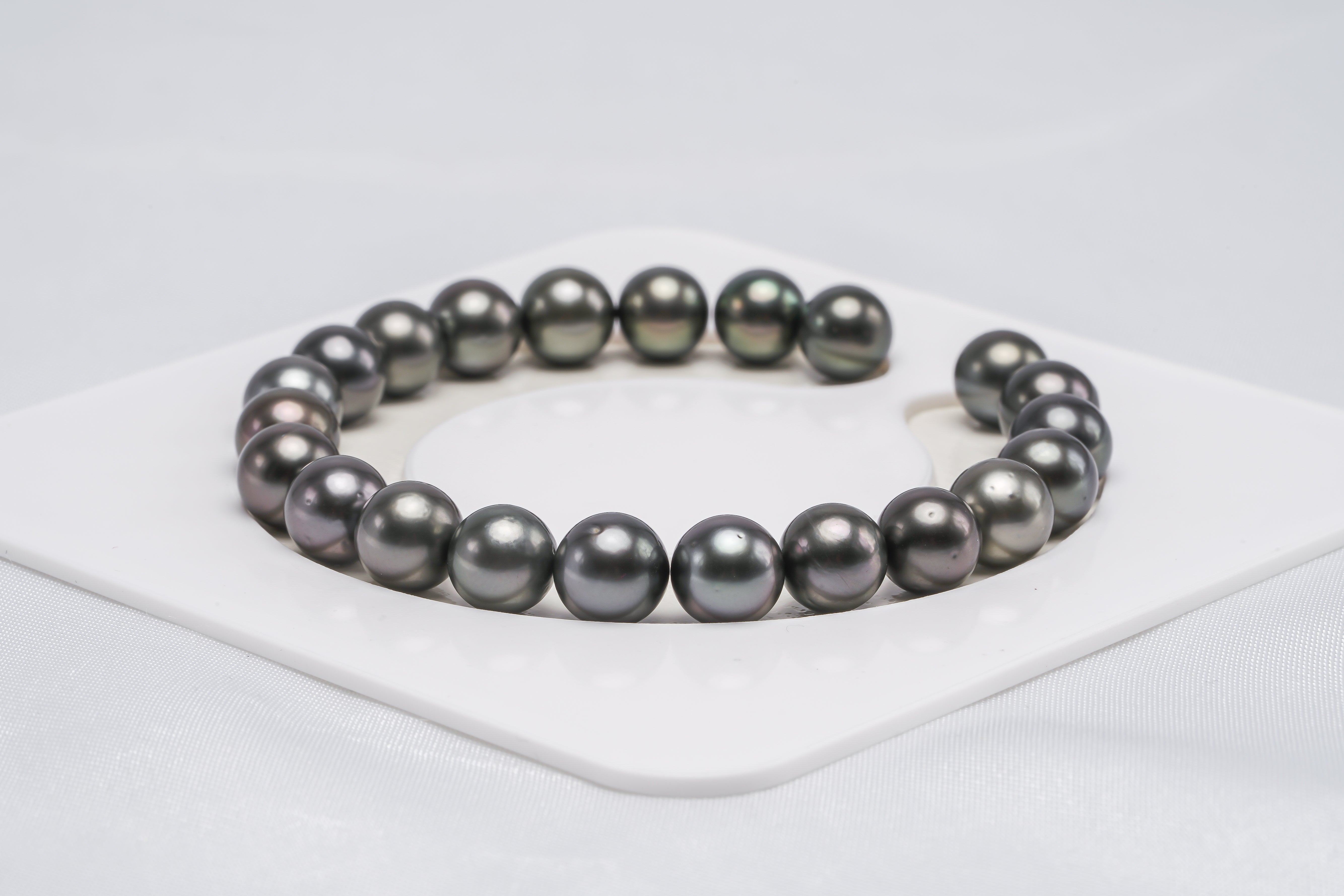22pcs "Flag" Dark Bracelet - Round/Semi-Round 8mm  AAA/AA quality Tahitian Pearl - Loose Pearl jewelry wholesale