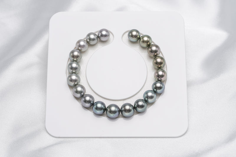 19pcs "Come Back" Shinny Mix Bracelet - Round/Semi-Round 9mm AA/A/AAA Quality Tahitian Pearl - Loose Pearl jewelry wholesale