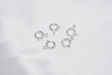 5pcs Silver Spring Ring Clasp For Bracelet/Necklace - Loose Pearl jewelry wholesale