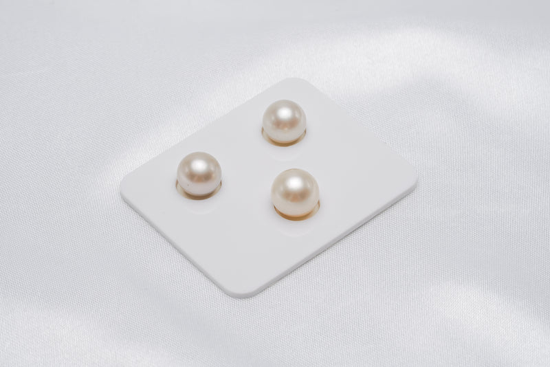 Creamy White Trio Set - Semi-Round 10mm AA/A quality Tahitian Pearl - Loose Pearl jewelry wholesale