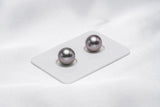 Cherry Matched Pair - Semi-Round 9mm AAA quality Tahitian Pearl - Loose Pearl jewelry wholesale