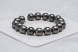 17pcs "Mature" Dark Bracelet - Round/Semi-Round 10-11mm AA/A quality Tahitian Pearl - Loose Pearl jewelry wholesale