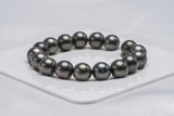 17pcs "Mature" Dark Bracelet - Round/Semi-Round 10-11mm AA/A quality Tahitian Pearl - Loose Pearl jewelry wholesale