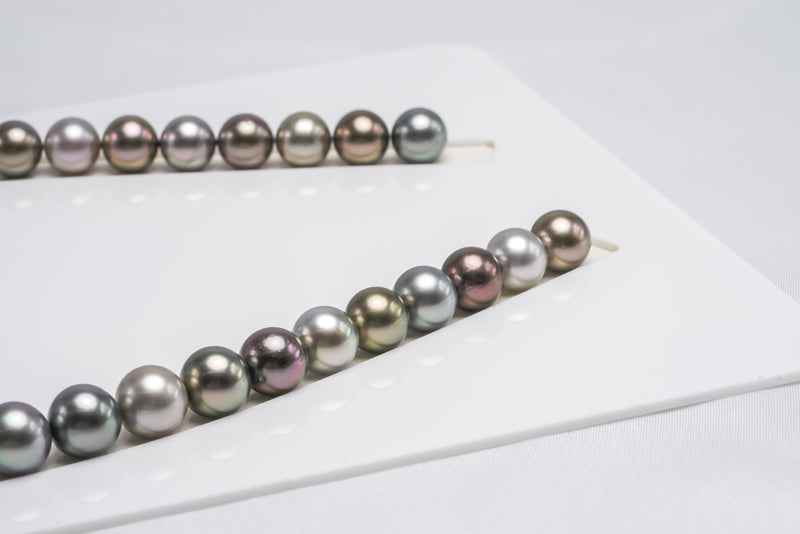 42pcs "Rob" Multi Necklace - Round/Semi-Round 10mm AAA/AA/A quality Tahitian Pearl - Loose Pearl jewelry wholesale